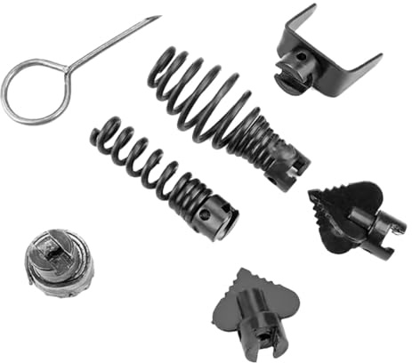 FOYTOKI Accesorios para Destapador de Cañerías 7 Piezas Negro para Limpieza de Alcantarillas, Herramientas Profesionales de Dragado Doméstico para Baño, Cocina y Drenajes