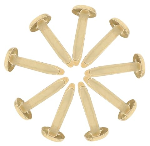 SOESFOUFU 100 Pezzi Elementi di Fissaggio in Ferro Due Piedi Rotondi Color Oro per Lavoretti Artigianali Ragazzo Ragazza Punte Lucidate Senza Bave per Giocattoli e Accessori Floreali