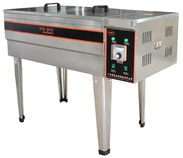 Friggitrice elettrica professionale friggitrice doppio strato inox for patatine fritte da tavolo 50/40 litri con coperchio Riscaldamento Cucina Facilmente Varietà Cibi(Type 60)