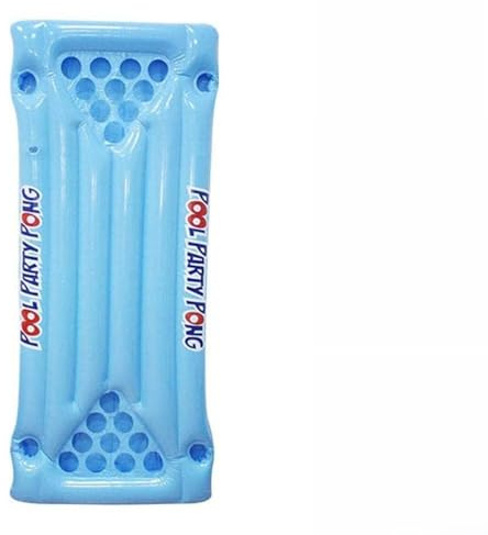 Bamjour Uppblåsbart ölpongbord | Multifunktionell Luftmadrass för Poolfest | Stor Flytande Flotte med ölförvaring | Perfekt för strand- och Campingaktiviteter | 57 * 23,6 Tum