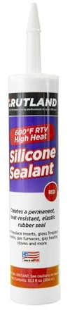 Rutland 600°F RTV High Heat Silicone Sealant Clear, USA-Made High Temperature Gasket Maker Adhesive - UV Stable, Oil Resistant & Non-Corrosive