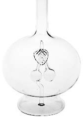 Oberstdorfer Glashütte Karaffe klarglas rund mit Frucht Kirsche dekorative Flasche mit Innenleben Füllmenge 0,2 Liter Höhe ca. 25 cm