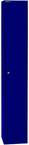 BISLEY Garderobenschrank Office, 1 Abteil, 1 Fach, T 305 mm, Metall, 639 Oxfordblau, 30.5 x 30.5 x 180.2 cm
