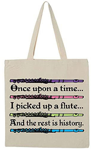 inktastic Funny Flute Music Quote Tote Bag Natural 697a