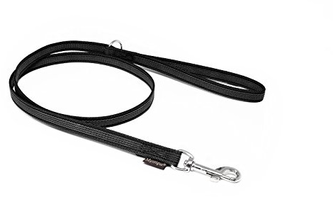 Mystique® Gummierte Leine 12mm mit Handschlaufe schwarz (2m)