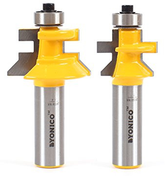 YONICO Router Bits Set Tongue and Groove Flooring 2 Bit Flooring 1/2-Inch Shank 15229