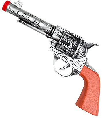 Boland 54338 - Pistole Deputy Sheriff, Größe 20 cm, Silber-Braun, Ornamente, Kind, Spielzeug, Waffe, Attrappe, Kostüm, Karneval, Mottoparty