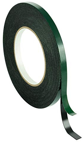 POPPSTAR 1x Doppelseitiges Schaumstoff-Klebeband, Montage-Band (10m x 9mm x 1mm), schwarz