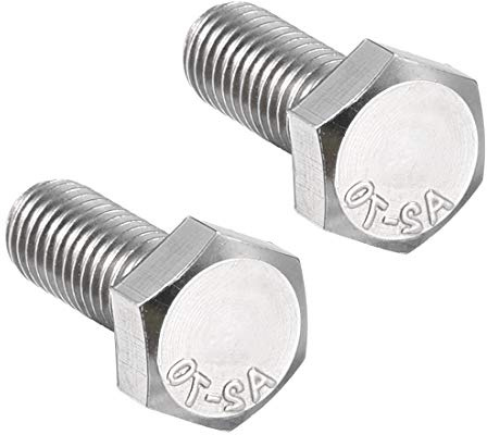 sourcing map 2stk Edelstahl Sechskopf Schrauben Sechskant M8 Gewinde 20mm | 304 Edelstahl Sechskopfschrauben Linkshand