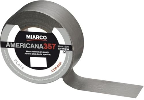 miarco 26883 26883-Cinta Americana 357 Plata 50mm x 30m.,