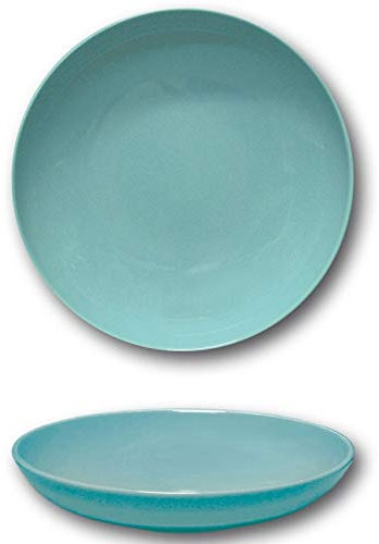 Siviglia - Piatti fondi in porcellana blu, diametro 22 cm, 6 pezzi