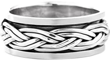 Windalf Robuster Handmade Vintage Silberring IGOR 8 mm Vikings Drehring Partnerring Freundschaftsring 925 Sterlingsilber