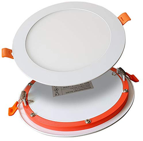 max K O M F O R T 6er Set LED Panel 12W rund CCT ultraslim – Einbaustrahler Ø170mm, flach, Deckenleuchte, warmweiß/neutralweiß/kaltweiß wählbar, Weiß, IP20-2601