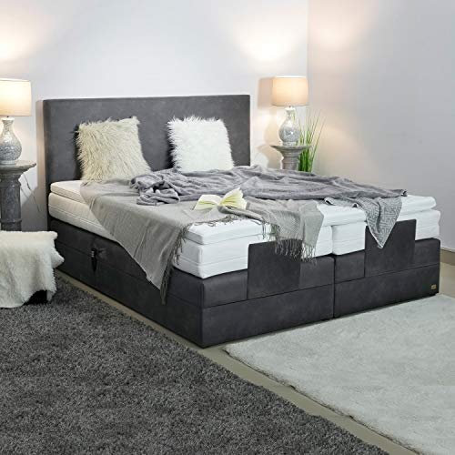 PAARA Boxspringbett Box Enjoy GM | 10.000 Newton Motorleistung | Antirutsch-Matten | Taschenfederkern Matratze | Kaltschaum Topper | Jedes Bett EIN Unikat - Made in Germany (140 x 200 cm)