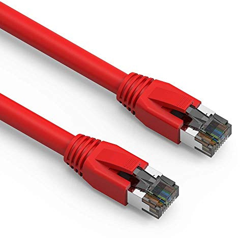 Nippon Labs 60CAT8-3-24BK - Cavo di rete Ethernet Cat.8 S/FTP, 2 GHz, 40 G, 9 m, colore: Rosso