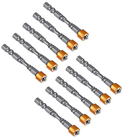 10 pezzi 65mm giallo S2 cacciavite in acciaio al cromo vanadio set di punte magnetiche a croce per trapano avvitatore a batteria
