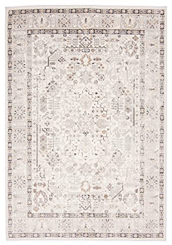Carpeto Groß Teppich Wohnzimmer 200x300cm Creme Klassisch Orientalisch | Teppich für Schlafzimmer Esszimmer Büro Eingangsbereich Beige Weich Pflegeleicht Fußbodenheizungsgeeignet Kurzflor Blickfang