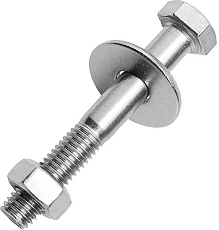 Sechskantschrauben mit Schaft M12x45 mm inkl. Sechskantmuttern & großen Unterlegscheiben M12 aus Edelstahl A2 (50 Stück) | Maschinenschrauben - Edelstahlmuttern - Beilagscheiben von MESAROS®