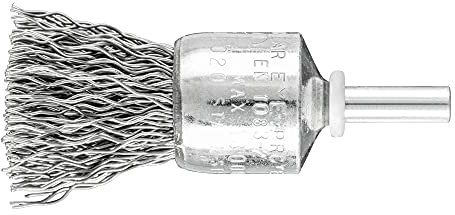 PFERD TOOLS Pinselbürste ungezopft PBU | Ø 20mm Schaft-ø 6mm Stahl-Draht-ø 0,50 | 43298004 – für Geradschleifer, Bohrmaschinen, Biegwellen