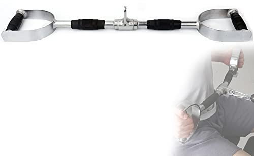 DYK&NX Gerade Seilzug Griff, Gerade Stange Latzugstange Mit Gummi Hand-Grips Drehgelenk für noch breiteren LAT, Hufgriff Verschiedene Griffvariationen Kraftsport
