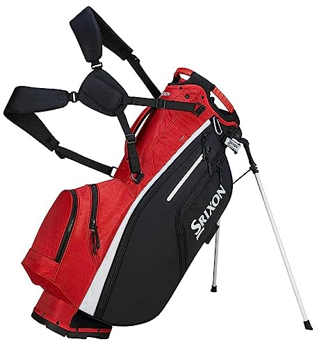 Srixon - Sac de Golf Premium Stand - Séparateur 6 Clubs - 6 Poches zippées Dont Une Poche doublée de Velours et résistante à l'eau et Une Poche isolée - Base inférieure avec Verrouillage Chariot