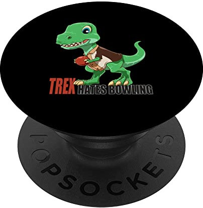 Bowling Dino Strikes Again - Cute Bowling T-Rex PopSockets Swappable PopGrip