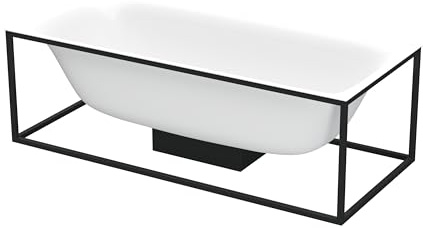 BetteLux Shape Rechteck-Badewanne freistehend 180x80x45cm, 2 Rückenschrägen, 3452-000Plus, Farbe: Weiß glänzend