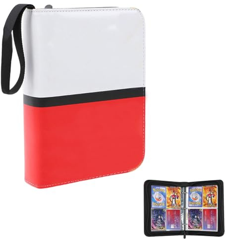Fhioevt Sammelkarten Album für Pokemon Karten Sammelalbum mit 50 Seiten Hüllen & 400 Karten Taschen Photocard Binder Wasserdicht PU Leder Pokemonheft Sammelheft Sammelbuch Sammelkartenalben