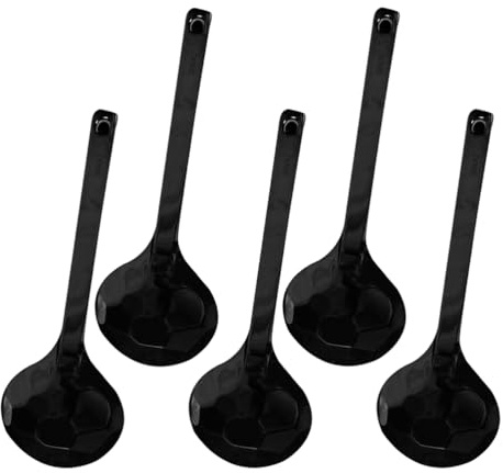 BESTonZON Chinesische Nudeln 5 Stück Hot Pot Gewürzlöffel Nudellöffel Silikon Servierlöffel Asiatische Ramen Mahlzeit Partner Küchenkelle Löffel Küchensuppenlöffel Suppenlöffel Zum