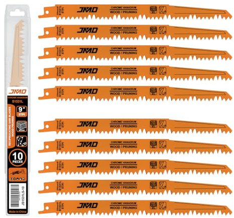 JMD 10 Stück S1531L 230mm 5TPI Säbelsägeblätter für Holz Sägeblätter Säbelsäge für Schnelles Holzschneiden Reciprosägeblätter Kompatibel mit Milwaukee Makita Dewalt Ryobi usw