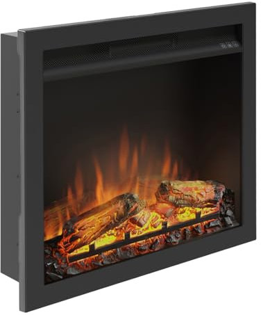 Camino elettrico & Kit di installazione TAGU PowerFlame, Riscaldamento da 1500 W, Programmabile a 7 giorni, Termostato digitale, Telecomando