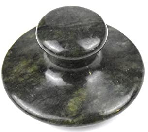 Windfulogo Large Green Mushroom Shaped Massage Stones Warmer Natural Jade Hot Rock Guasha Tools for Face Body for Spa, Massage Therapy Green 5.5 * 8 * 8cm