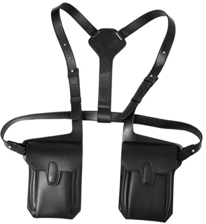 Baoblaze Modische Westentasche, Neue Steampunk-Schultergurttasche, Achseltasche Herren, Diebstahlsichere Rucksack-Achseltasche, Schultertasche Herren Damen mit Verstellbarem Schultergurt für Outdoor