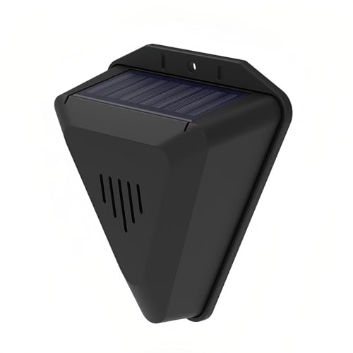 Lancoon Alarme Répulsive pour Oiseaux à Energie Solaire IP55 Etanche à 360° Protection Complète Multiples Sons Dissuadant Les Oiseaux Ennemis Cornus Convient à la Cour du Jardin Extérieur