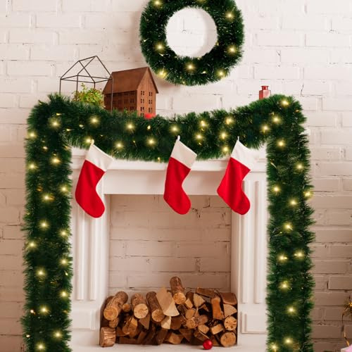 Ghirlanda di Natale 5m, ghirlanda albero di natale a LED, ghirlanda natalizia,ghirlanda natalizia da, Decorazione Natalizia per Porta o Camino