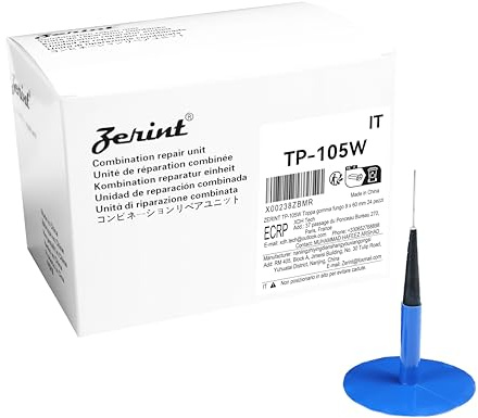 ZERINT TP-105W Kit di Attrezzi per Riparazione Pneumatici, Autoadesivo con Patch a Fungo Riparazione(60 x 9mm),24 pezzi per Auto Camion Bus e Pneumatici Agricoli