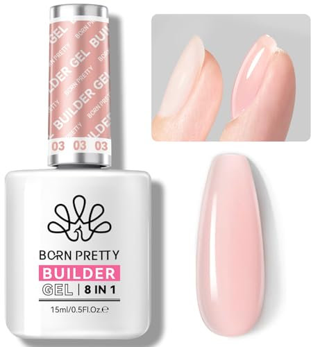 Born Pretty Builder Nail Gel - 8 in 1 Rose Nude Quick Builder Gel für Nägel In a Bottle Aufbaugel für Gelnägel Base Top Coat Poly-Nagelgel Verlängerungsgel Verstärkungsgel Nagelkleber