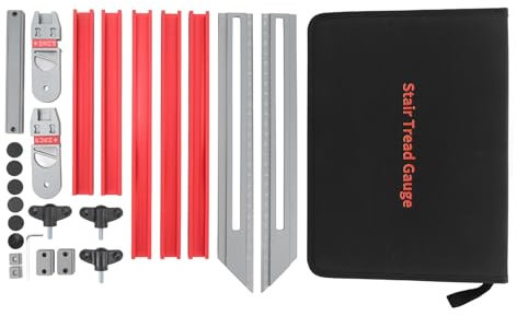 Stair Tread Measuring Tool, Aluminum Alloy Stair Tread Gauge, for Various Stair Sizes, Clear Marking, Efficient Layout