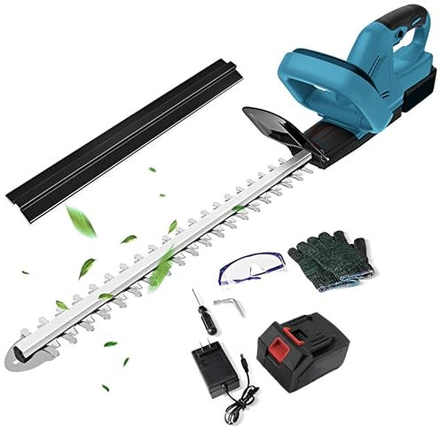 Nouveau Taille Haie Electrique, Taille Haie Thermique, 21v 22 Pouces Taille Haie, Taille Haie Telescopique, Taille Haie avec Batterie Et Chargeur Lames à Double Action (1 Batterie + 1 Chargeur)