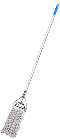 Baluue Balai Franges Parquets Heavy Duty avec Manche Long pour Nettoyage Sols Humides Et Secs Serpillière Résistante Coton pour Parquet Carrelage Et Bois