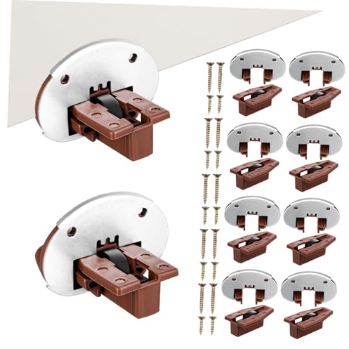 IWOWHERO 10sets Roller Rail Kit Base Mounted Drawer Runners Replacement Parts for Furniture Hardware Easy Install Kit