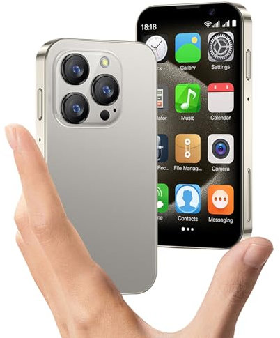 cofcvgs Mini teléfono, Mini teléfono de 3.0 Pulgadas, teléfono Inteligente 3g, 2GB Ram 16GB ROM, teléfono Inteligente Infantil Android 9.0, teléfono de batería de reconocimiento Facial 900mah（Dorado）