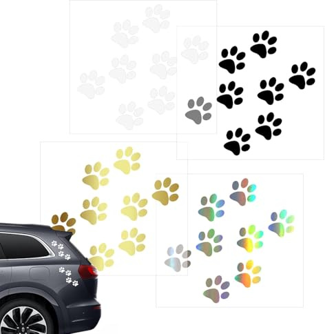 Cat Paw Car Stickers, Window Bumper Decals, Paw Print Body Sticker, Waterproof Auto Decals, Cute Vehicle Decorations, Motorcycle Accessories 1.1x1.18 Inches