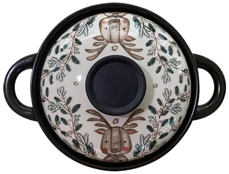 YATINGZHANG Cocotte Casserole en céramique avec Couvercle, marmite à Soupe Domestique, cuisinière à gaz à Haute température, marmite de Cuisson résistante au feu Ouvert Cocottes(3.5 Liters)