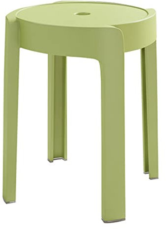 VVDPJLS Stapelstühle ， modernes Design Plastik Stapelstangenhocker Set von 4 runden Niststühlen mit X -Form -Anschluss Anti -Schlupf -Fuß -Pads Stütze bis zu 150 kg Grün Innovate