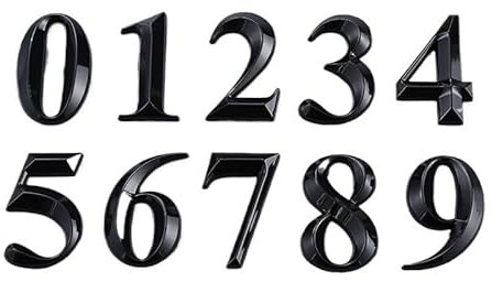 Numero Civico 1 pz. Cifre da 0 a 9 in plastica for porta, targhetta numerica, targa for porta, casa, cassetto, cartello, placcatura, adesivo for ufficio, indirizzo, etichetta for porta Numeri Civici(0
