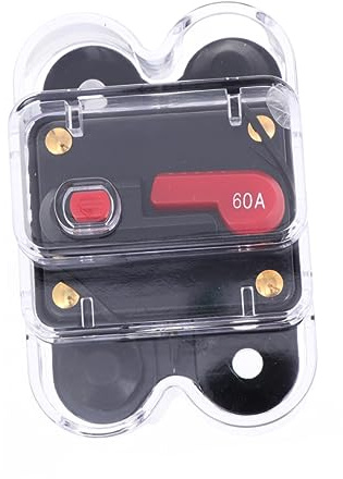 Alipis Disjoncteur Automatique 60a pour Voiture Porte-fusible Étanche en Pvc, Protection Électrique Fiable et Réinitialisation Facile pour Système Audio Auto