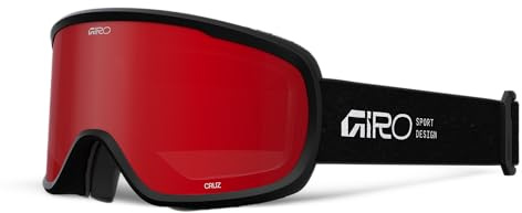 Giro Cruz Ski Goggles - Snowboard Goggles for Men, Women, Youth - Black Stacked - Amber Scarlet