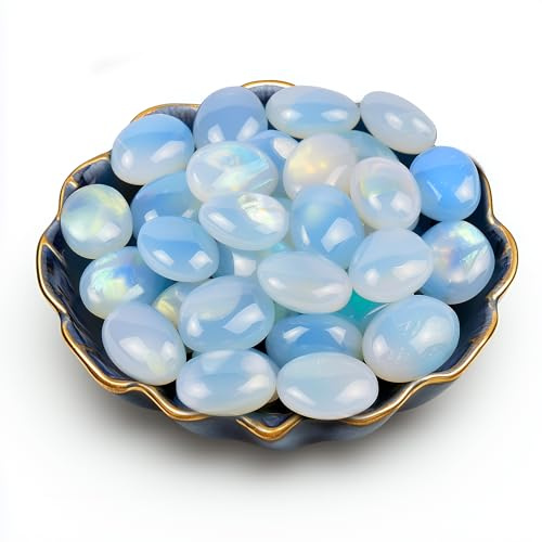 SigMntun Opal Trommelsteine 2.0 cm, 170 g – polierte Edelsteine, natürliche Kristalle & Heilsteine, Halbedelsteine, bunte Glückssteine für Chakra, Deko & Mineralien Set