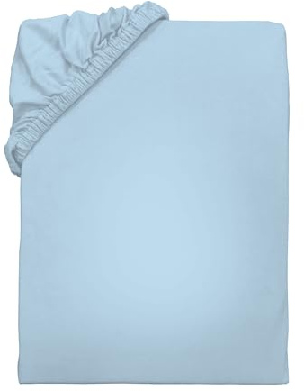 Herding Young Collection Lenzuolo con angoli in jersey, 140-160 x 200 cm, 100% cotone/jersey, azzurro